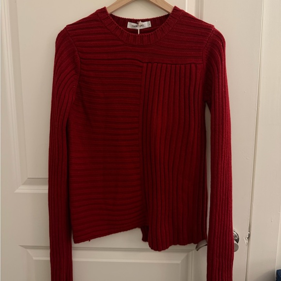 Wool Ribbed Red Sweater S - Picture 1 of 3